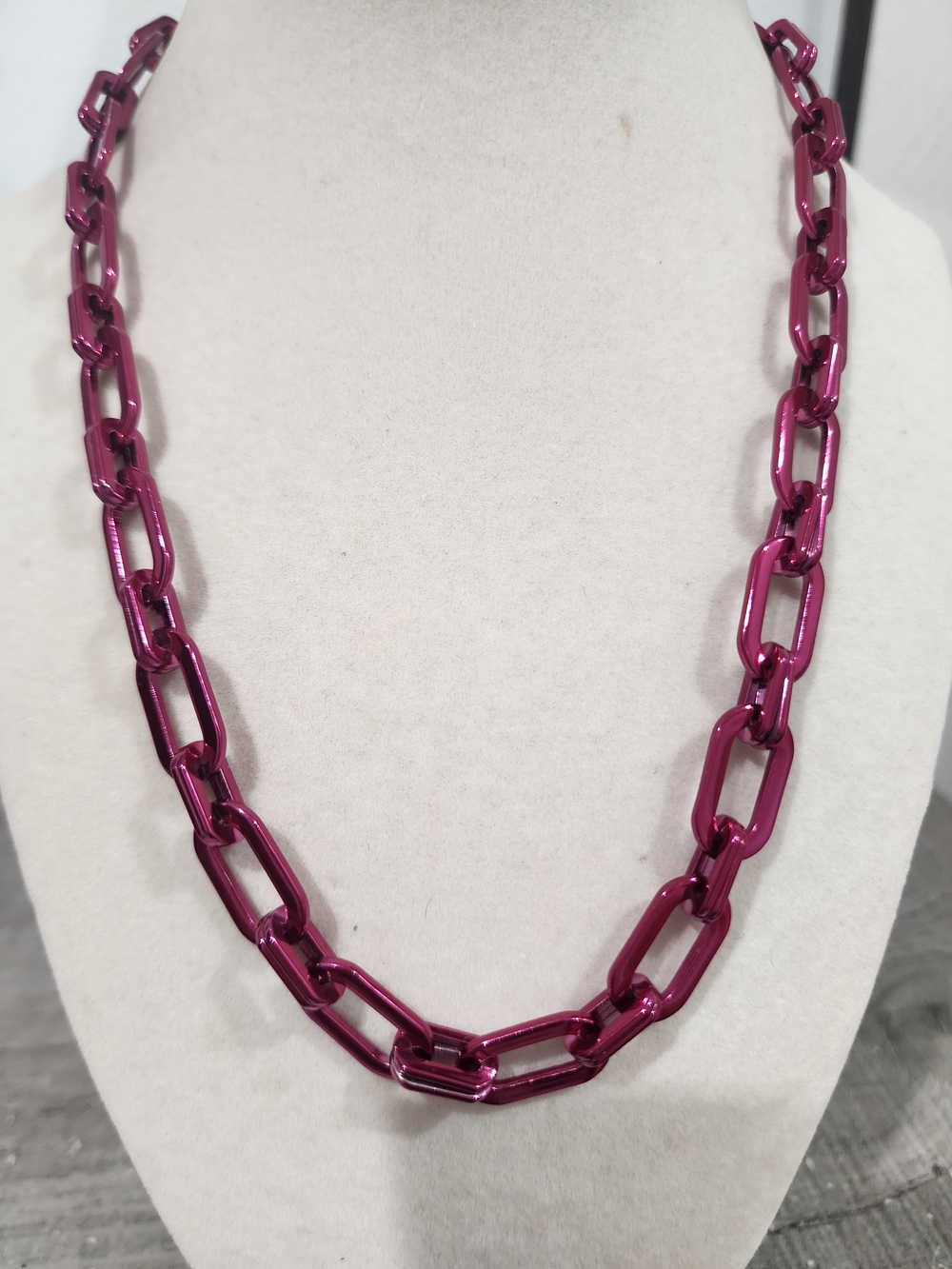 Burgundy Link Chain Necklace - Alexa Rae